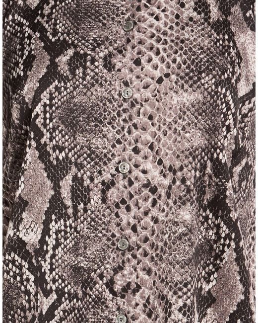 Clips Brown Shirt Viscose, Elastane