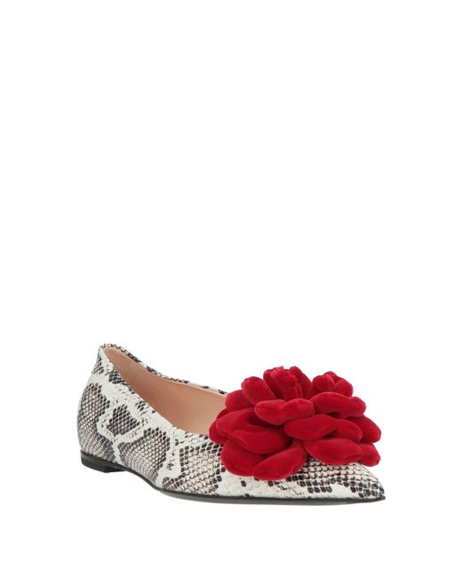 Agl Attilio Giusti Leombruni Red Ivory Ballet Flats Leather