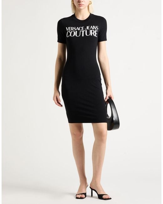 Versace Jeans Couture Black Mini Dress Cotton, Elastane