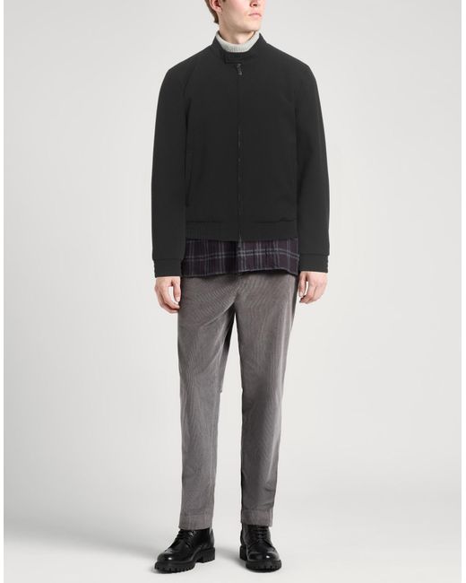 Emporio Armani Black Jacket Polyester, Elastane for men