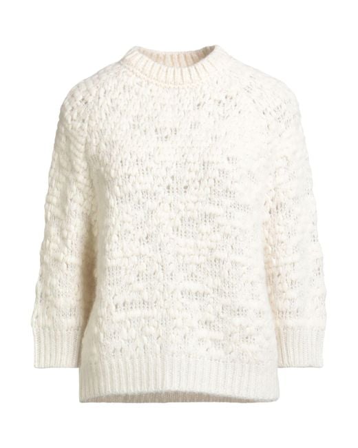 Peserico White Ivory Sweater Alpaca Wool, Polyamide, Viscose, Metallic Fiber, Merino Wool