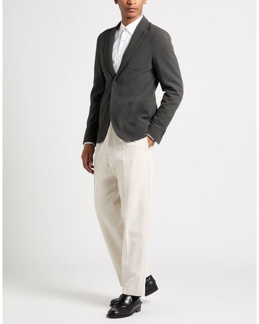Giorgio Armani Black Charcoal Blazer Virgin Wool, Cashmere, Elastane for men