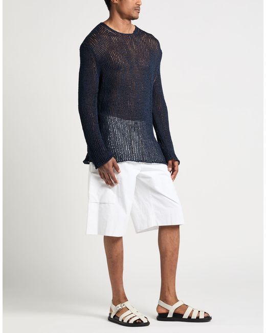 Jil Sander Blue Sweater Cotton, Calfskin for men