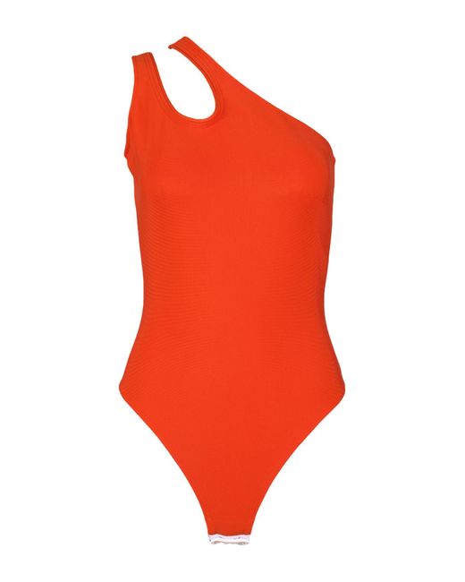 Mugler Red Bodysuit