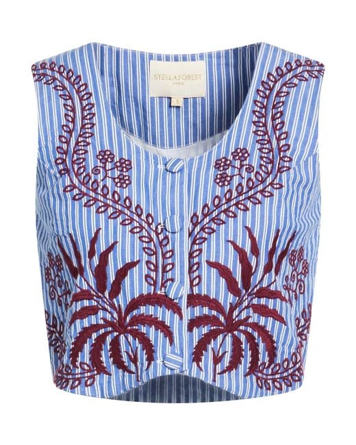 Stella Forest Blue Tailored Vest Cotton