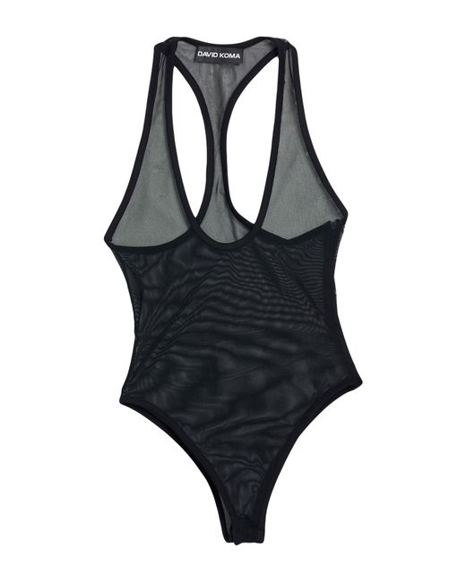 David Koma Black Bodysuit Polyamide, Elastane