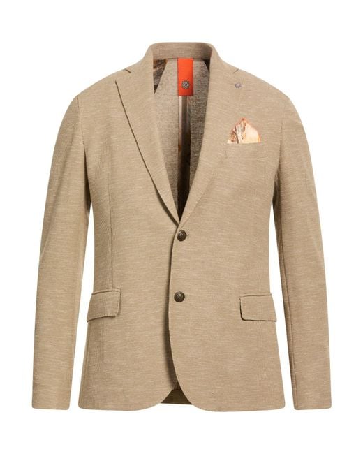 Bharnaba Natural Blazer Polyester, Cotton for men