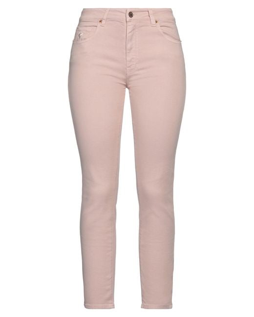 European Culture Pink Blush Pants Cotton, Polyester, Elastane