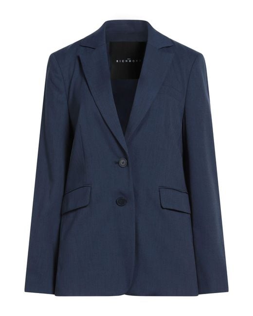 John Richmond Blue Blazer Polyester, Viscose, Elastane