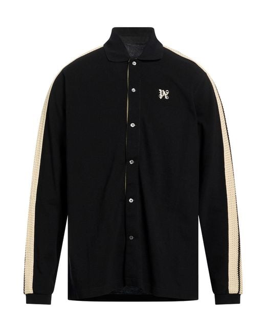 Palm Angels Black Shirt Cotton, Polyester for men