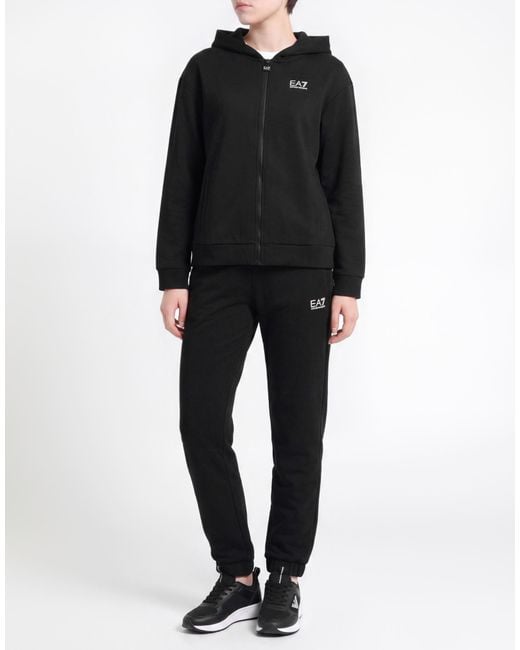 EA7 Black Tracksuit Polyester, Cotton