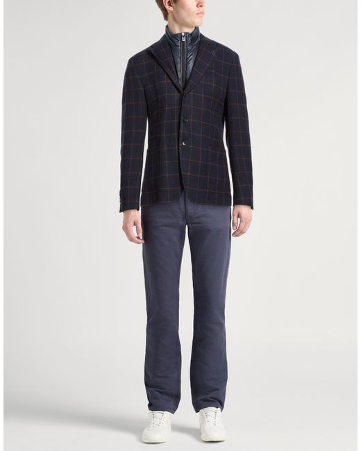 Paoloni Blue Midnight Blazer Cotton, Virgin Wool, Cashmere for men