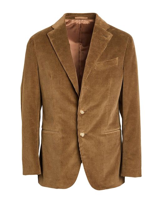 Caruso Brown Blazer Cotton, Elastane for men