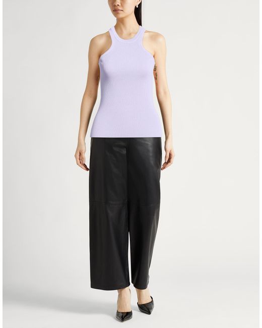 Erika Cavallini Semi Couture Purple Tank Top Viscose, Polyamide