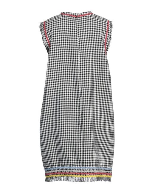 MSGM Gray Mini Dress Viscose, Linen, Polyester, Cotton