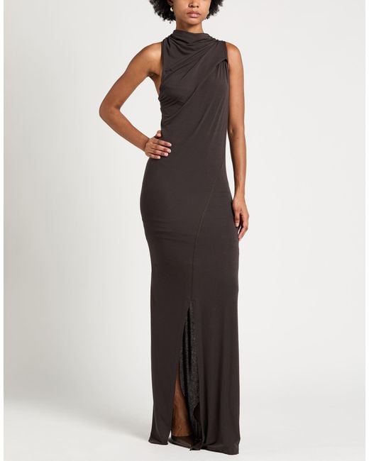 Helmut Lang Purple Chocolate Maxi Dress Lyocell, Elastane