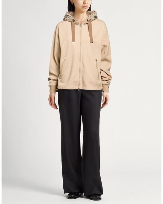 Herno Natural Camel Sweatshirt Cotton, Polyester