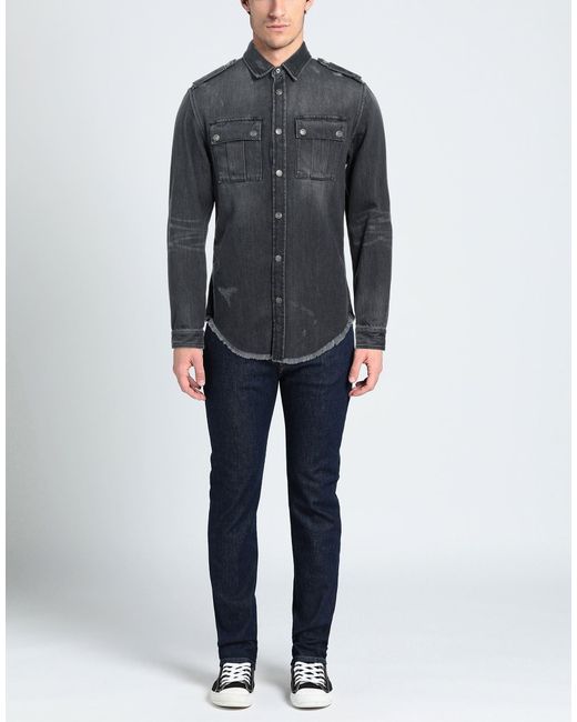 Balmain Black Denim Shirt for men
