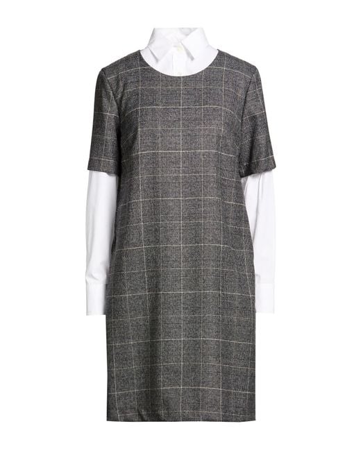 Caliban Gray Mini Dress Polyester, Polyamide, Cotton