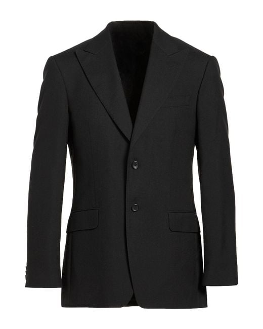 Versace Black Blazer Polyester, Wool for men