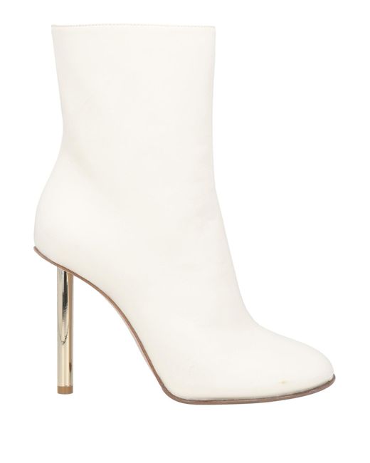 Le Silla White Ankle Boots Leather