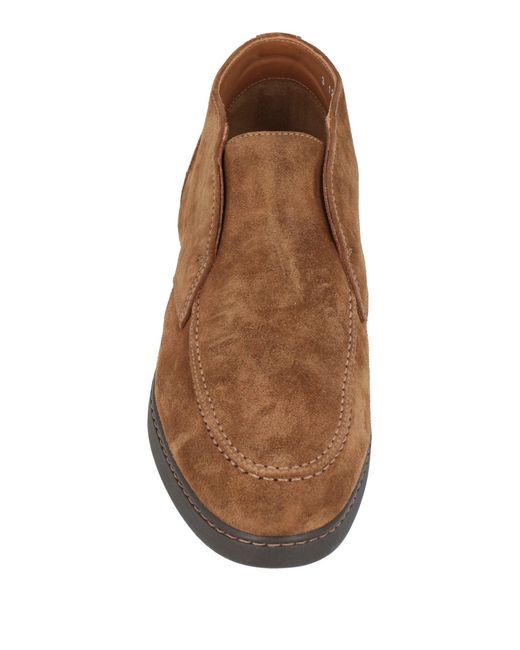 Doucal's Brown Camel Ankle Boots Leather for men