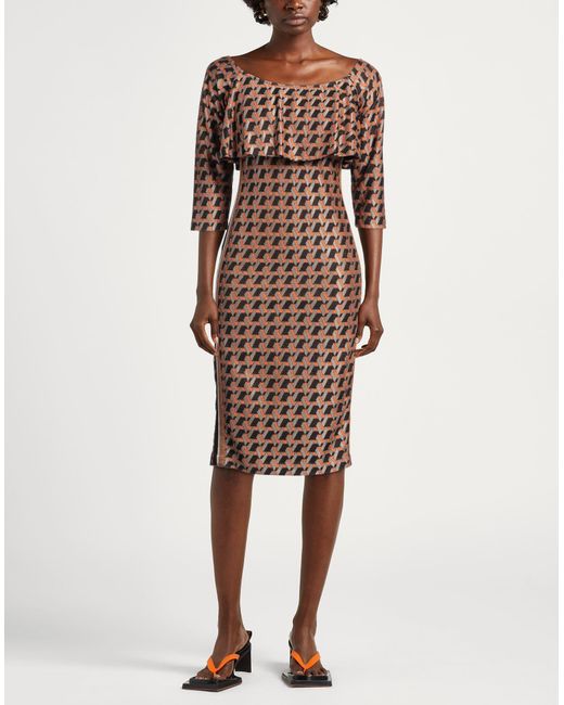 Hanita Brown Midi-Kleid