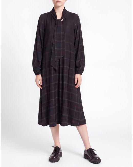 Shirtaporter Black Midnight Midi Dress Viscose