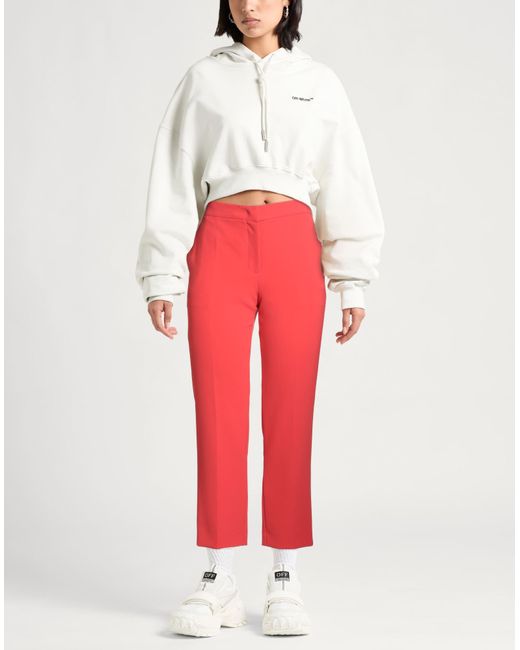 Moschino Red Pants Polyester, Polyurethane
