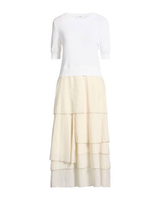 Peserico White Midi Dress Cotton