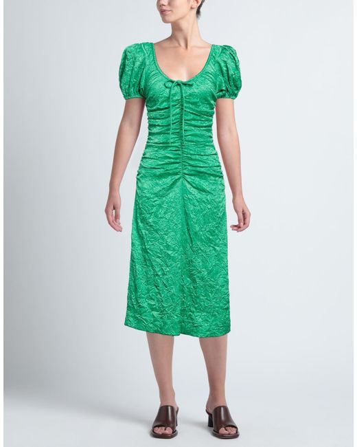 Ganni Green Midi Dress