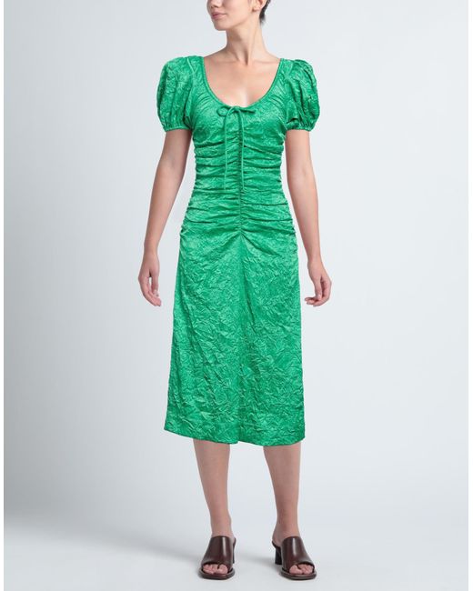 Ganni Green Midi-Kleid