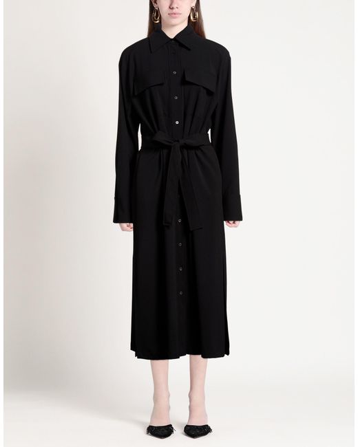NINA 14.7 Black Midi Dress Polyester, Viscose, Elastane