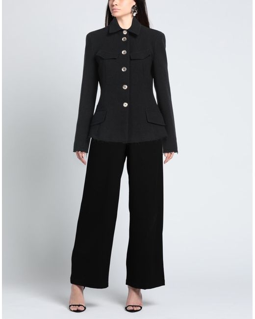 Sportmax Black Jacket Virgin Wool, Linen, Polyamide