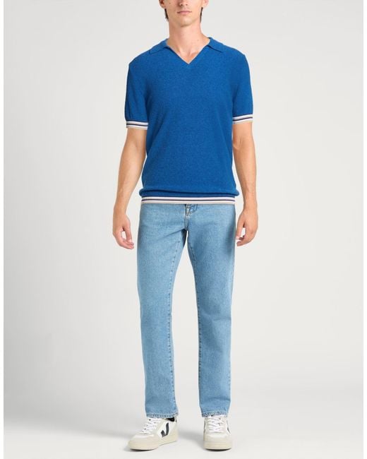 Bellwood Blue Sweater Cotton, Polyamide for men