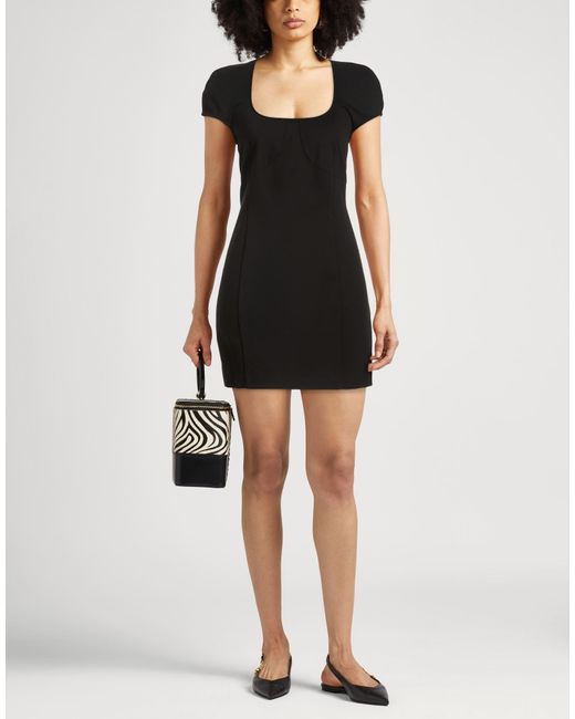 Grifoni Black Mini Dress Viscose, Polyamide, Elastane