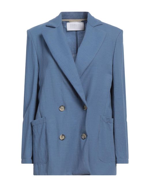 Harris Wharf London Blue Slate Blazer Viscose, Polyamide