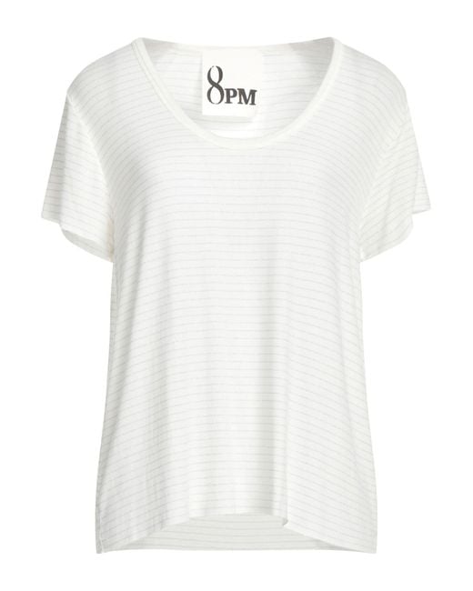 8pm White T-Shirt Modal, Elastane, Polyester, Polyamide