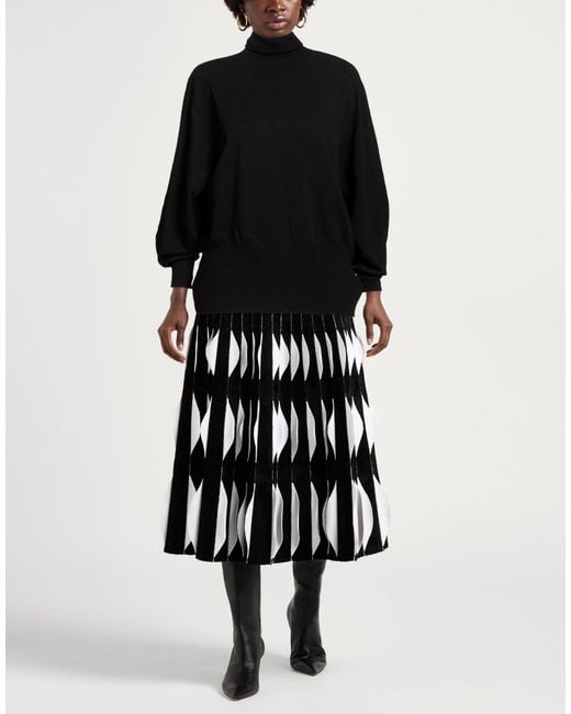 Alpha Studio Black Turtleneck Wool, Polyester