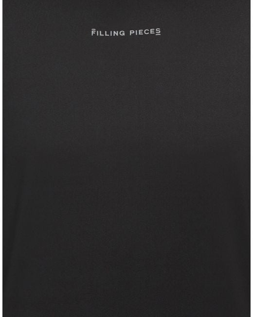 Filling Pieces Black T-Shirt Polyester, Elastane for men