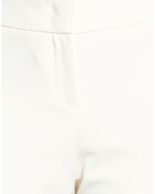Seductive White Ivory Pants Polyester, Elastane