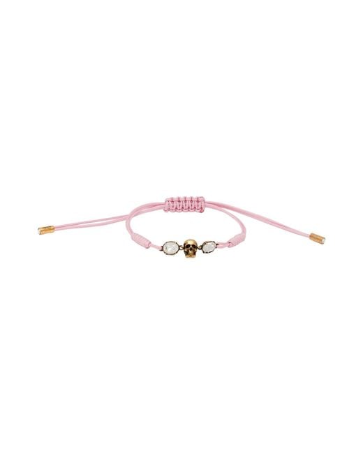 McQueen Pink Bracelet Textile Fibers, Brass