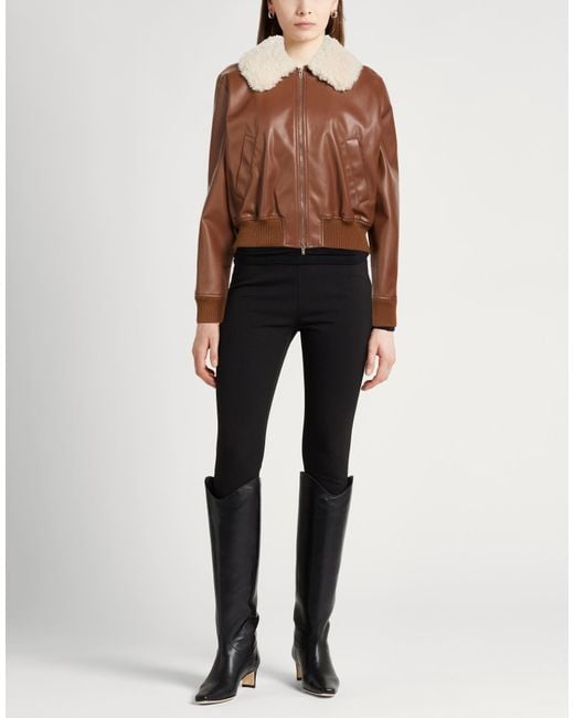 Semicouture Brown Jacket Polyurethane, Polyester
