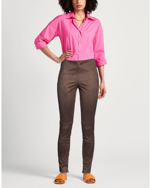 Caractere Brown Dark Pants Polyester, Polyurethane