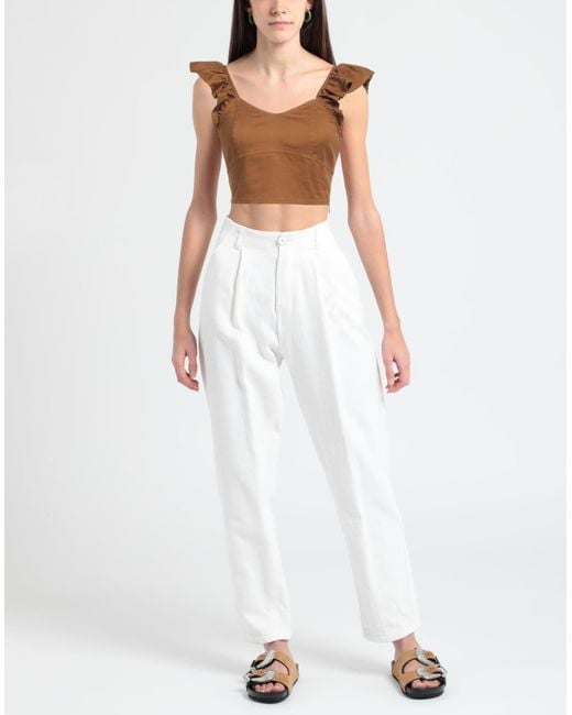 Liu Jo Brown Camel Top Cotton, Elastane