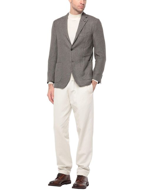 Lardini Gray Light Blazer Wool, Polyester, Cotton for men