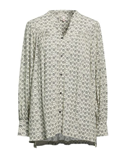 Ines De La Fressange Paris Gray Ivory Shirt Viscose