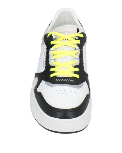 Crime London White Sneakers Leather, Textile Fibers for men