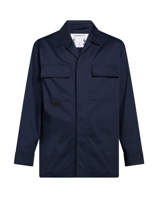 Department 5 Blue Jacket Cotton, Polyamide, Elastane for men