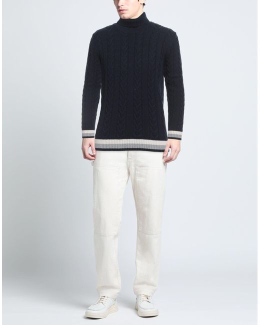 Luigi Borrelli Napoli Rollkragenpullover in Blue für Herren